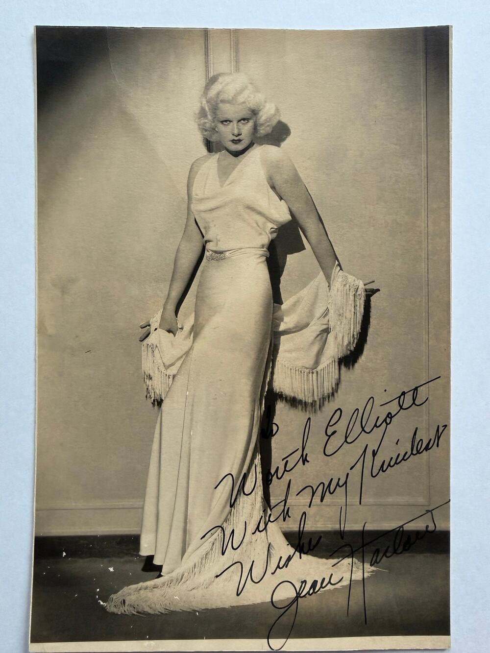 Exquisite Jean Harlow Signed Autographed Photo, Mama Jean, Platinum Blonde
